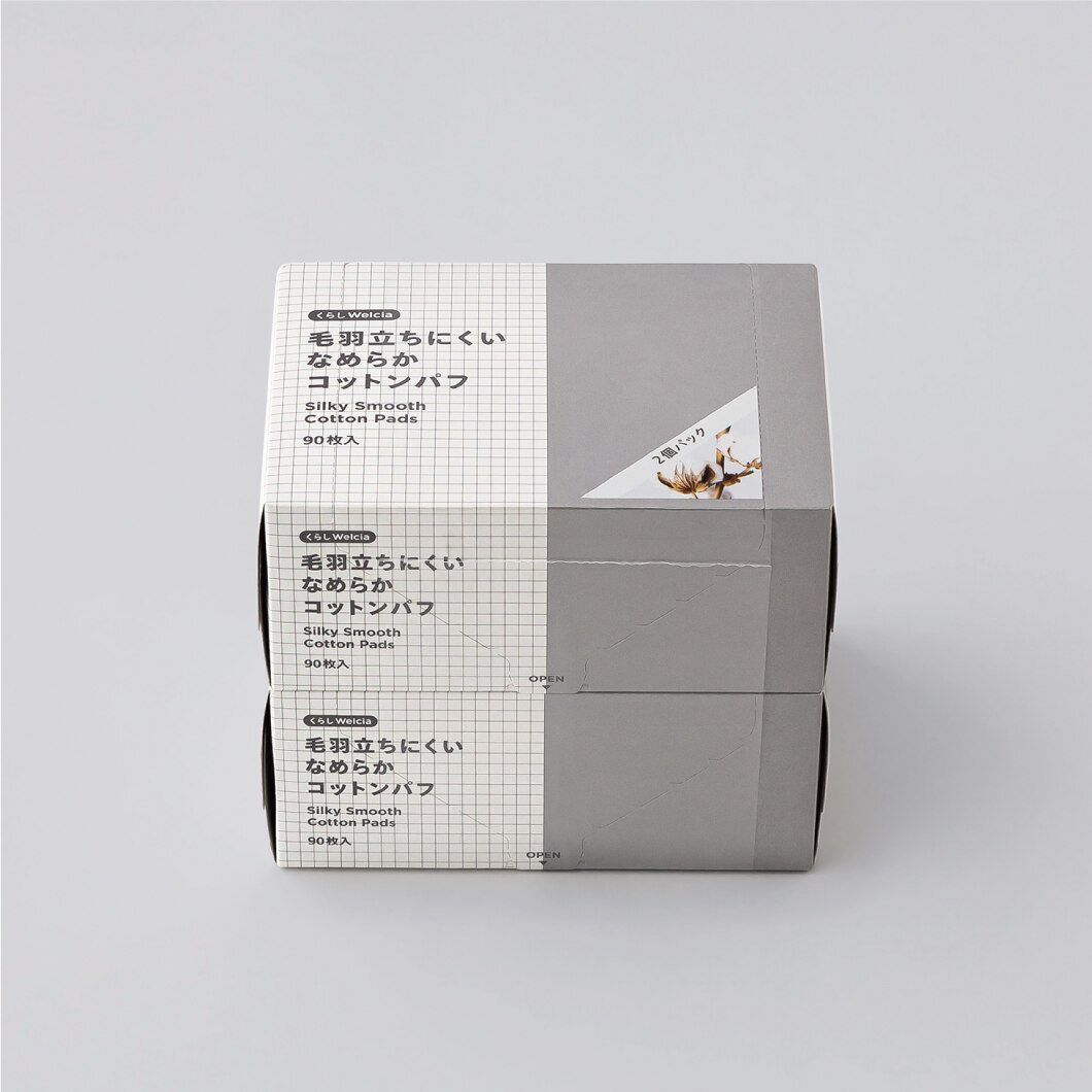 毛羽立ちにくいなめらかコットンパフ/90枚入×2｜からだWelciaとくらしWelcia｜ウエルシア薬局