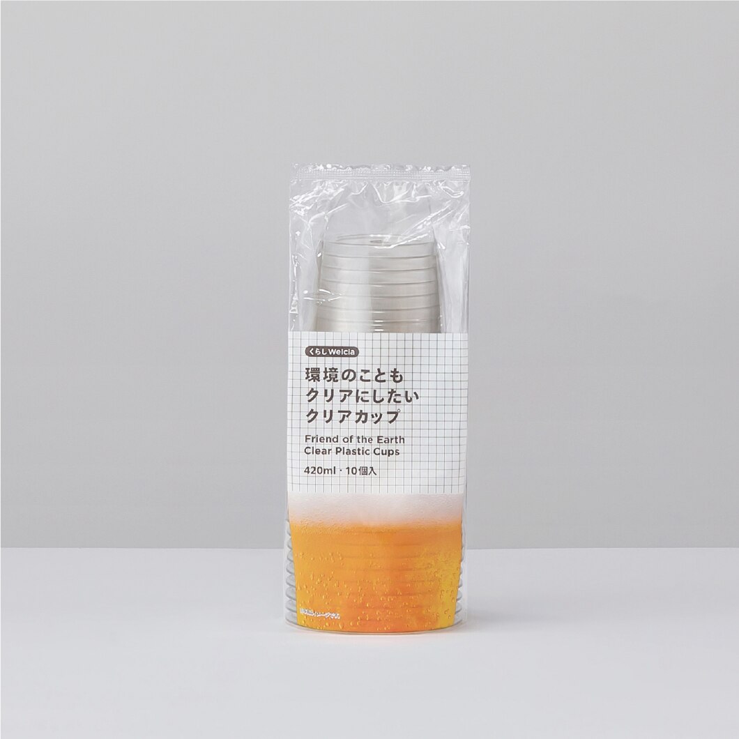 環境のこともクリアにしたいクリアカップ/420ml・10個入｜からだWelciaとくらしWelcia｜ウエルシア薬局