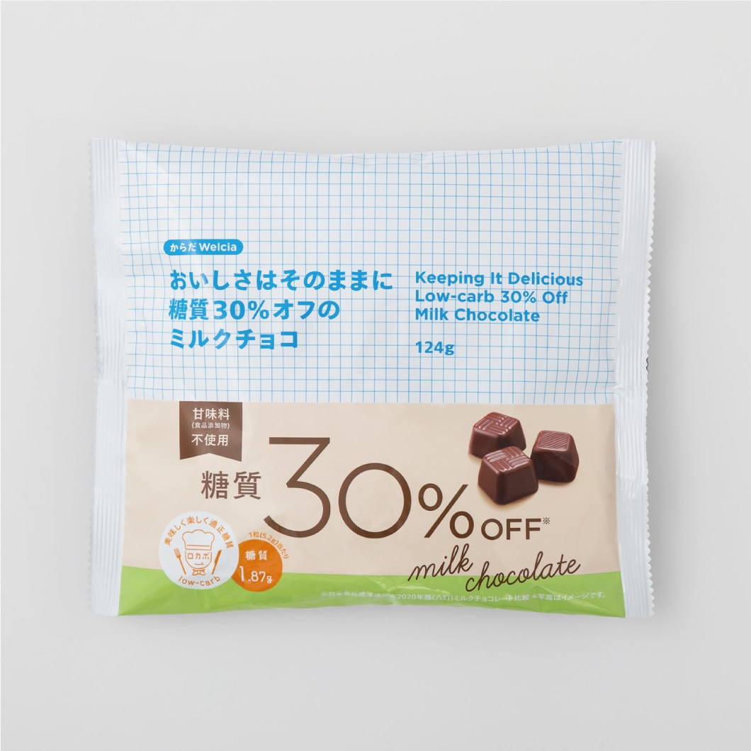 おいしさはそのままに糖質30％オフのミルクチョコ/124g