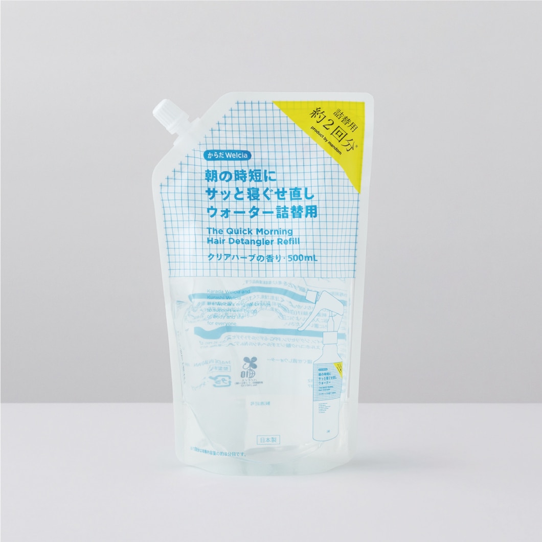 朝の時短にサッと寝ぐせ直しウォーター詰替用/クリアハーブの香り・500mL