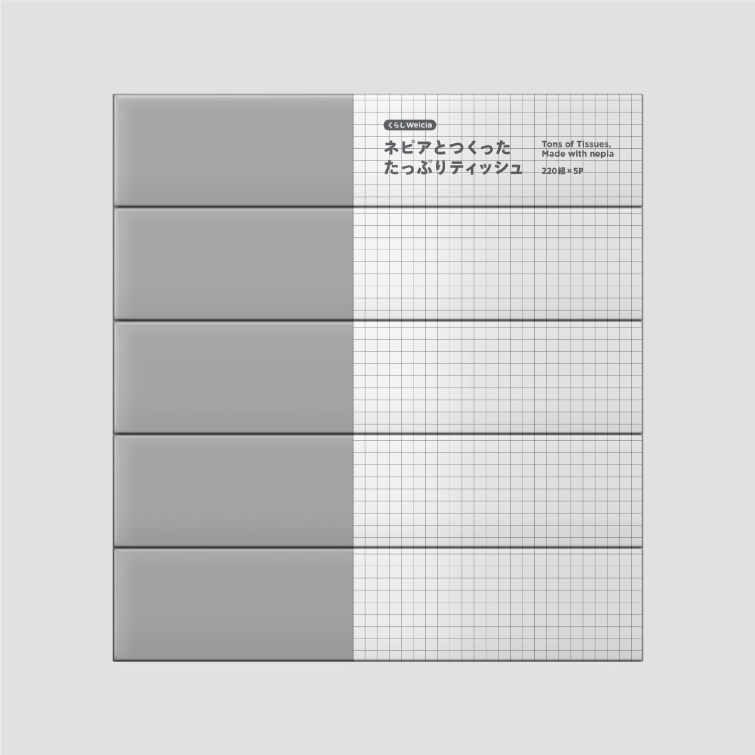 ネピアとつくったたっぷりティッシュ/220組×5P