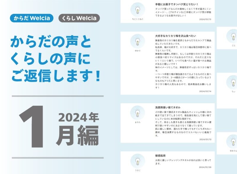 からだの声とくらしの声にご返信します！～2024年1月編～